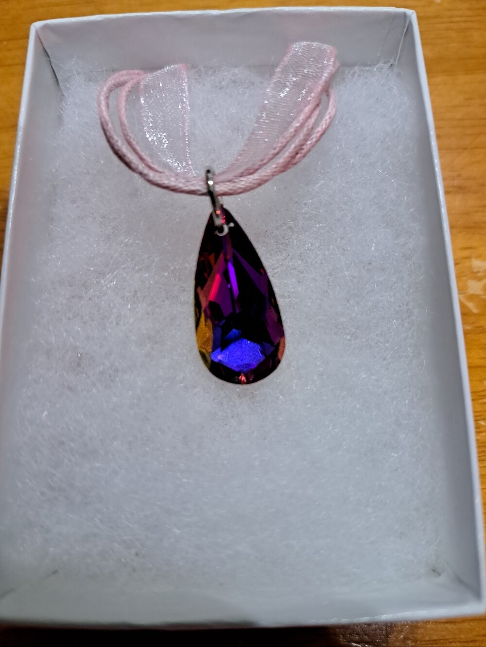 Midnight Crimson Crystal Marquise Necklace